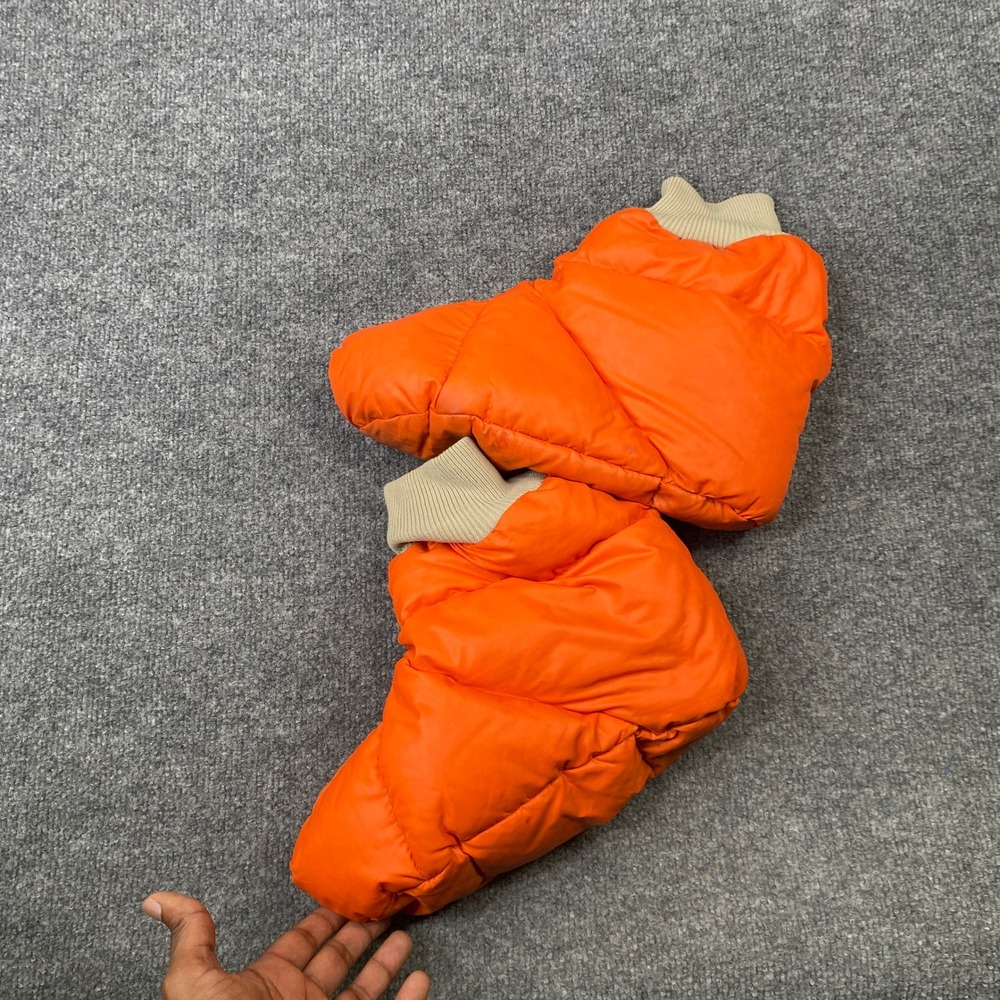 Vintage Frostline Kit Down Puffer Booties Orange Ripstop Insulated Camp Slippers